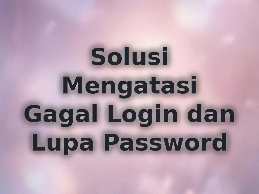 Solusi Mengatasi Gagal Login dan Lupa Password
